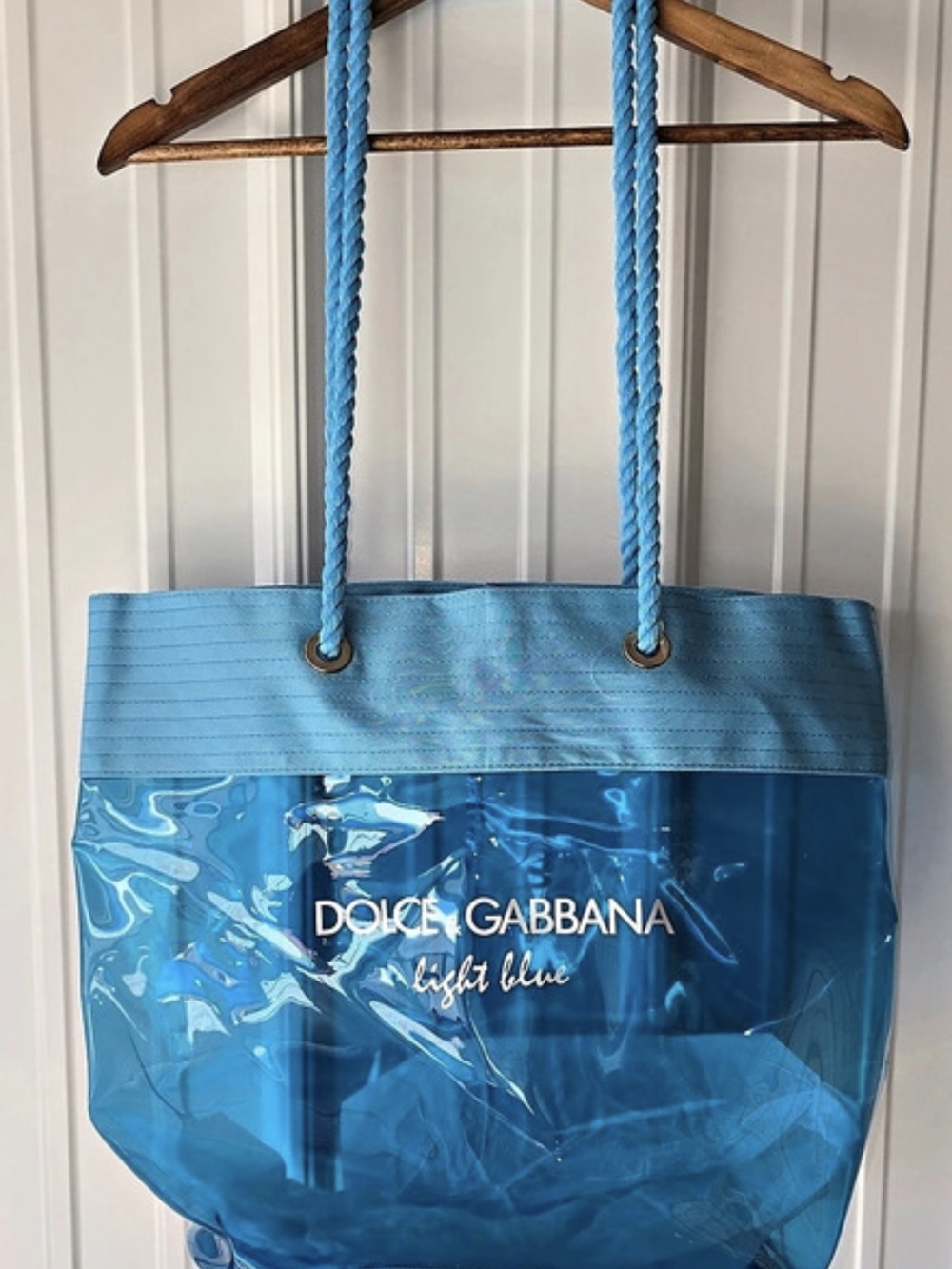 Dolce & Gabbana Light Blue Fragrance GWP Clear Beach Tote Blue NWOT